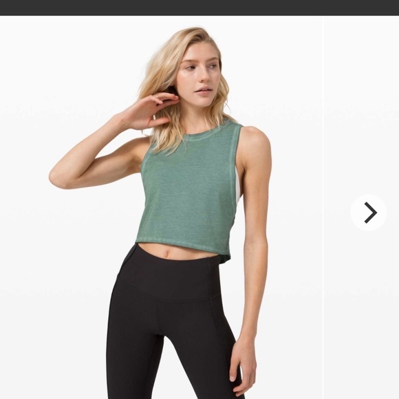 lululemon athletica Tops - Lululemon cut back crop tank tidewater teal